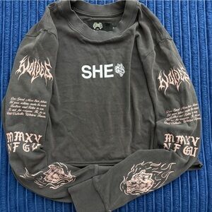 Darc Sport Gray and Pink Graphic Sweatshirt